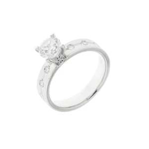 Diamond Wide Band Engagement Ring