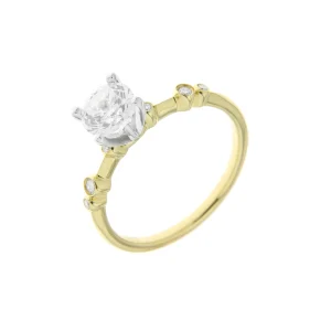 Diamond Knife Edge Engagement Ring