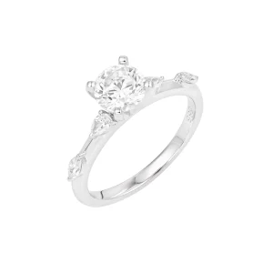 Diamond Knife Edge Engagement Ring
