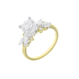 Marquise Cut Diamond Cluster Engagement Ring