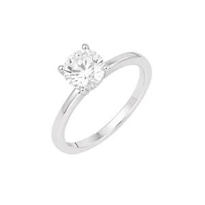 Brilliant Cut Diamond Hidden Halo Engagement Ring
