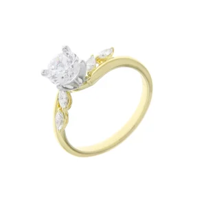 Diamond Fancy Twist Shank Engagement Ring