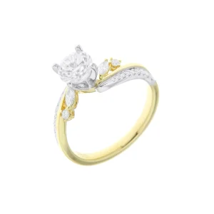 Diamond Fancy Twist Shank Engagement Ring