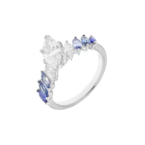 Ombré Marquise Cut Sapphire Diamond Engagement Ring