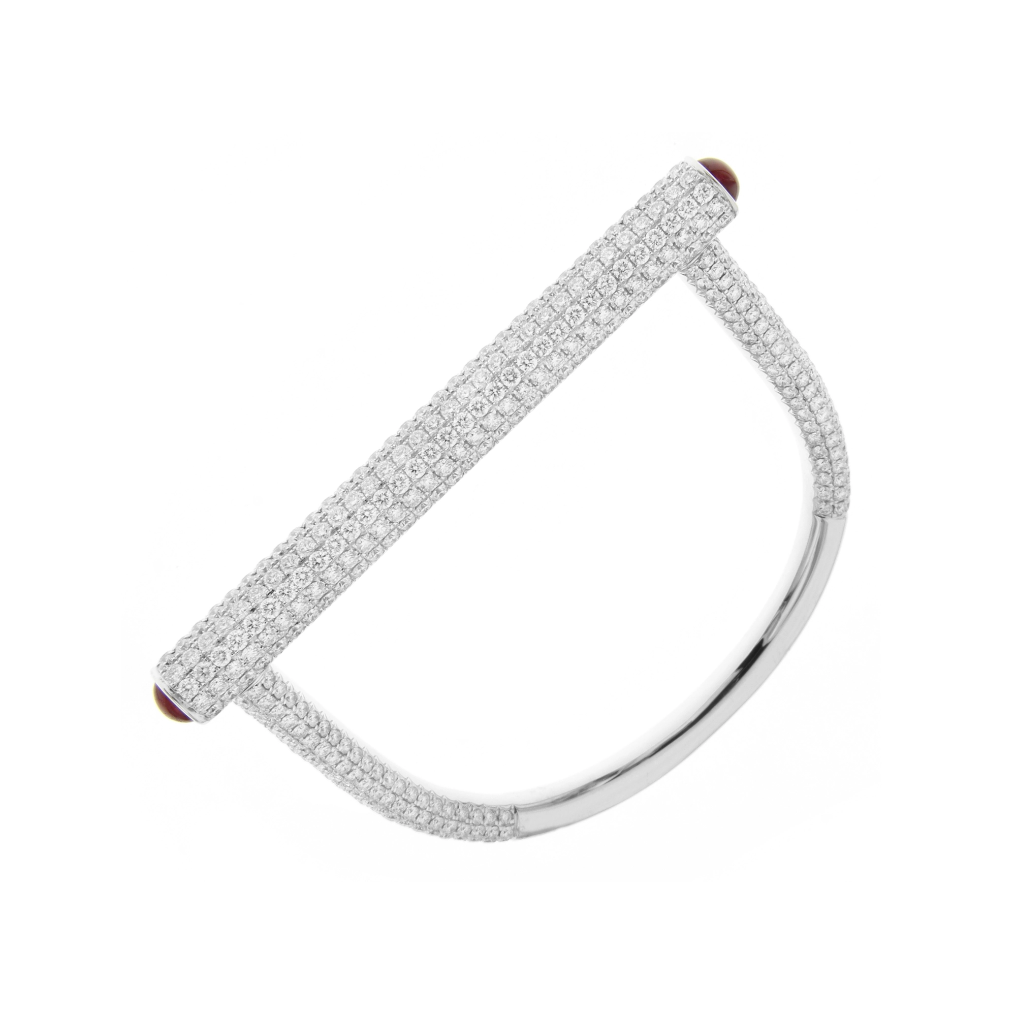 Ruby Diamond Lock Bangle