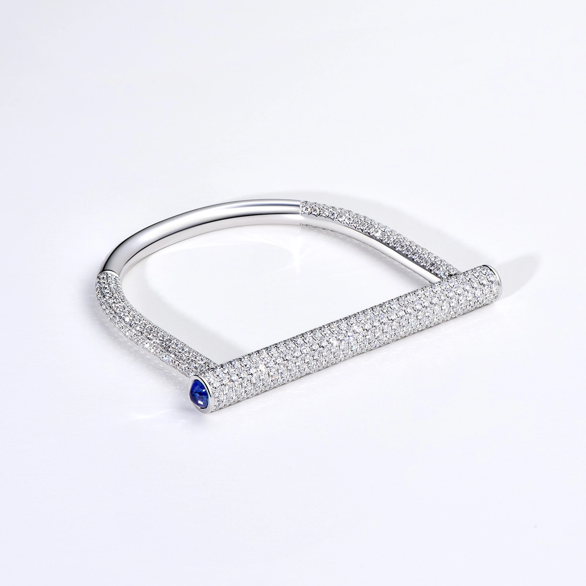 Sapphire Diamond Lock Bangle