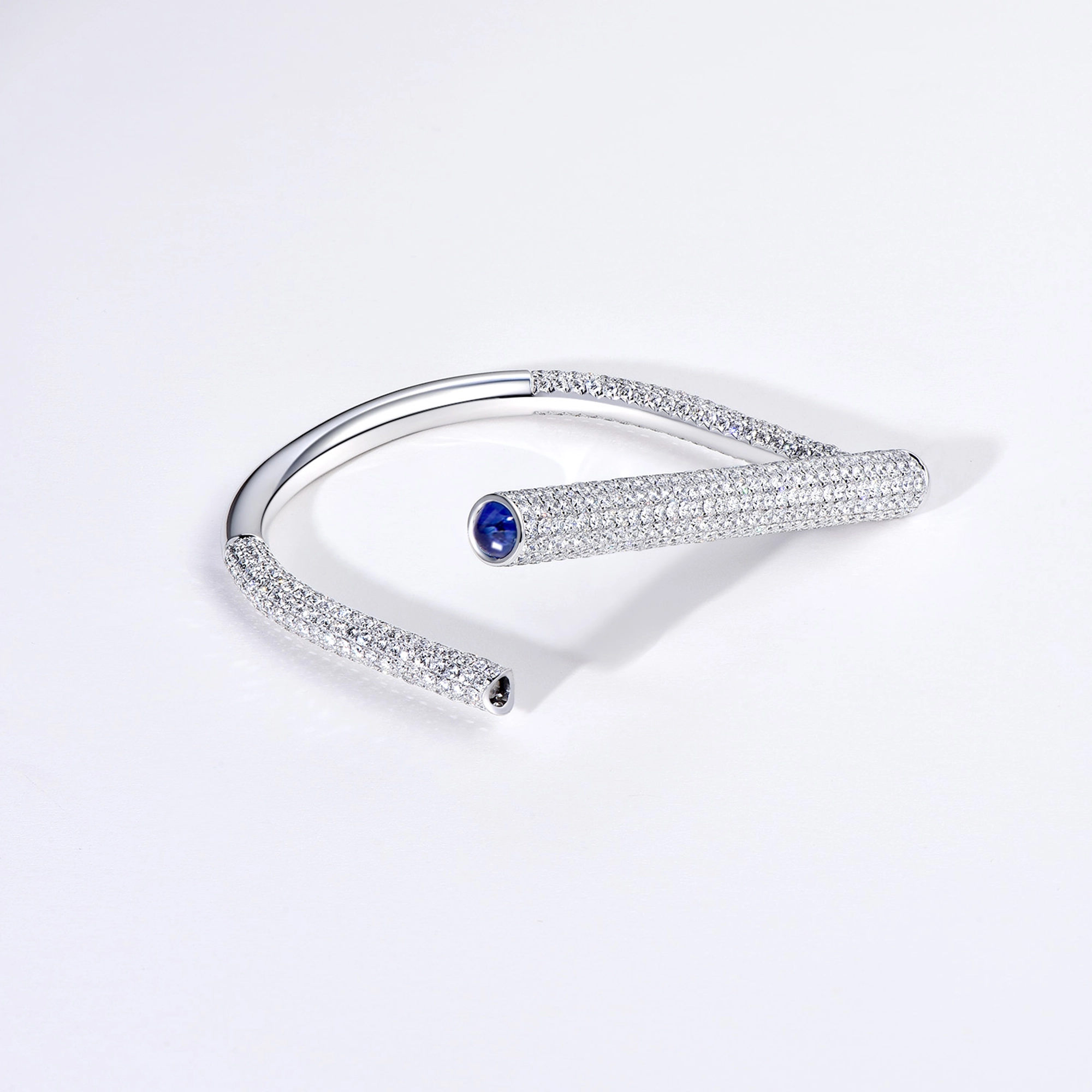 Sapphire Diamond Lock Bangle