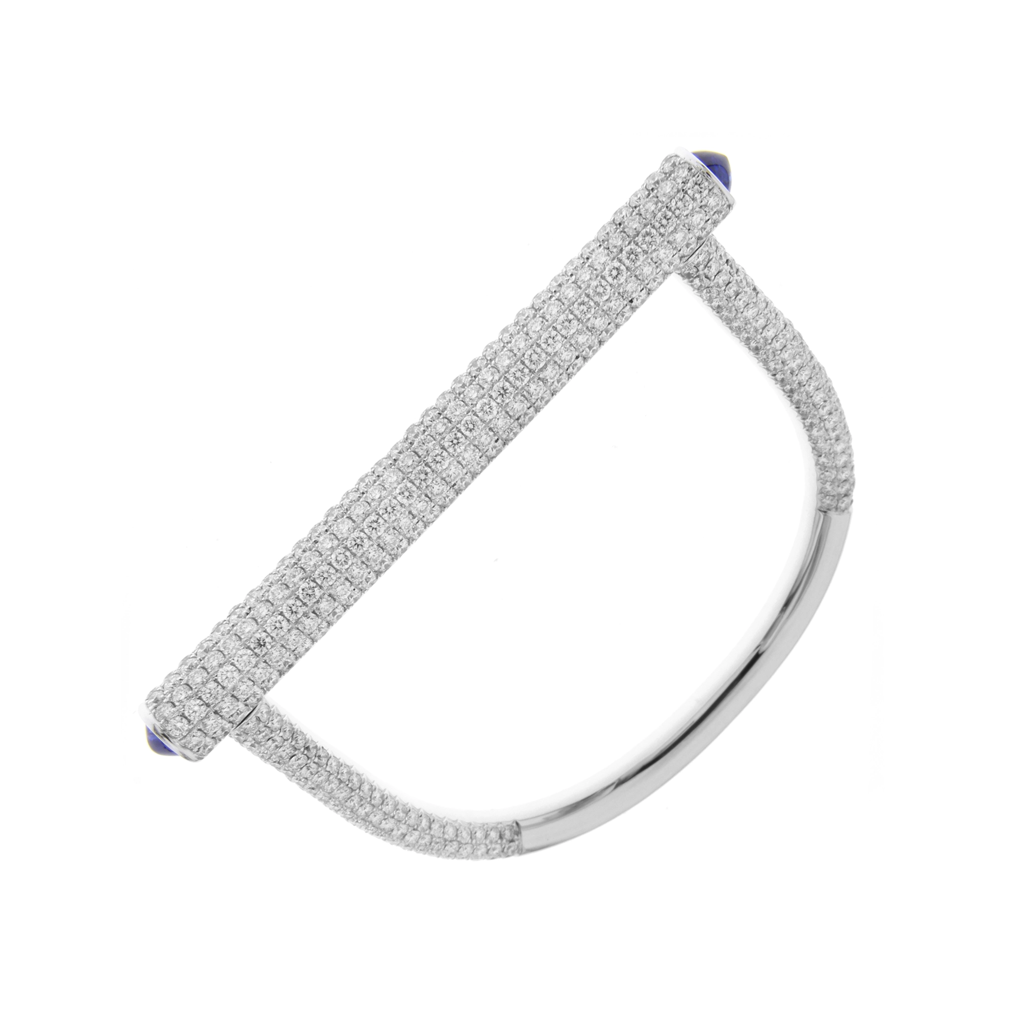 Sapphire Diamond Lock Bangle