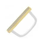 Diamond Lock Bangle in 18K White Gold, 18K Yellow Gold