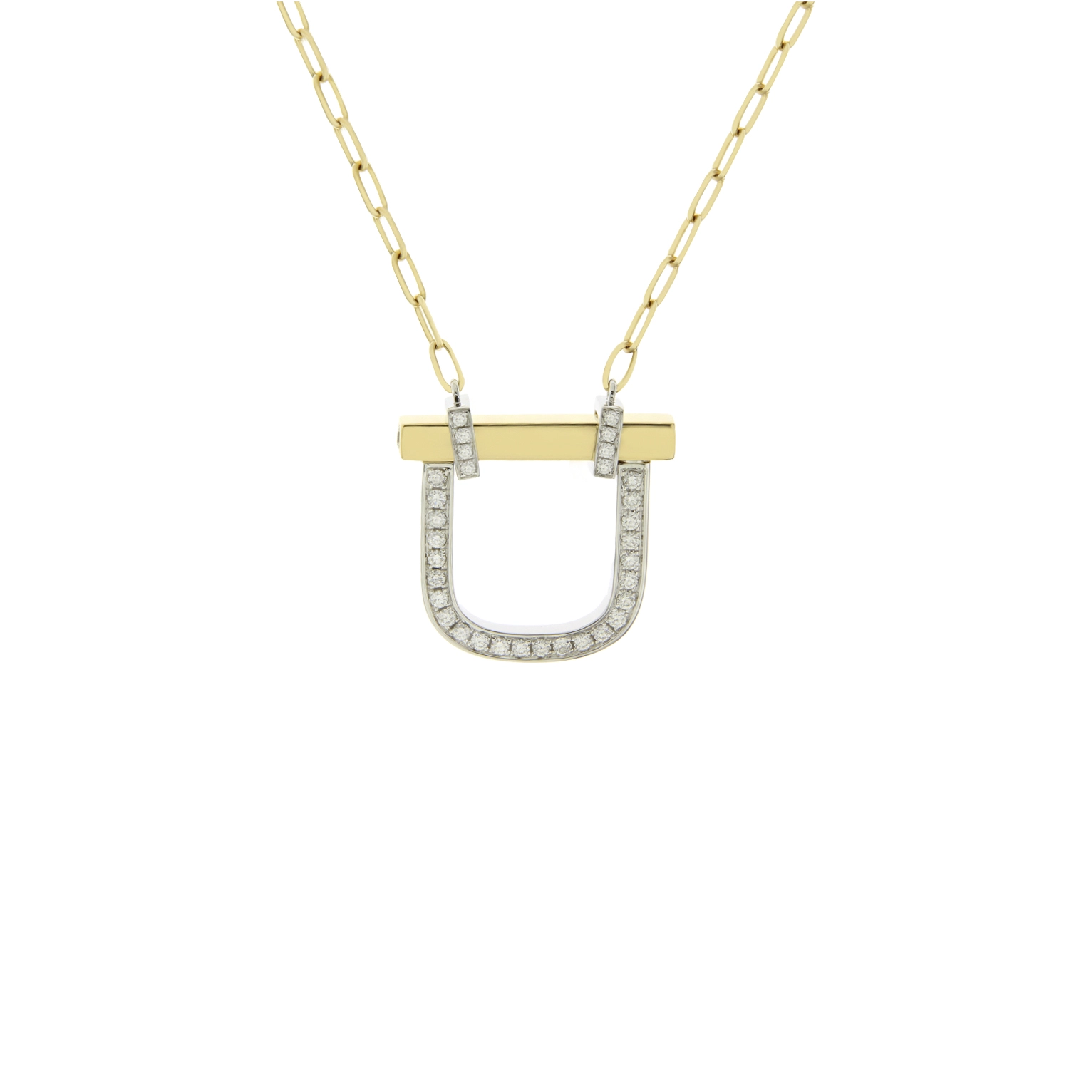 Diamond Lock Pendant with Chain