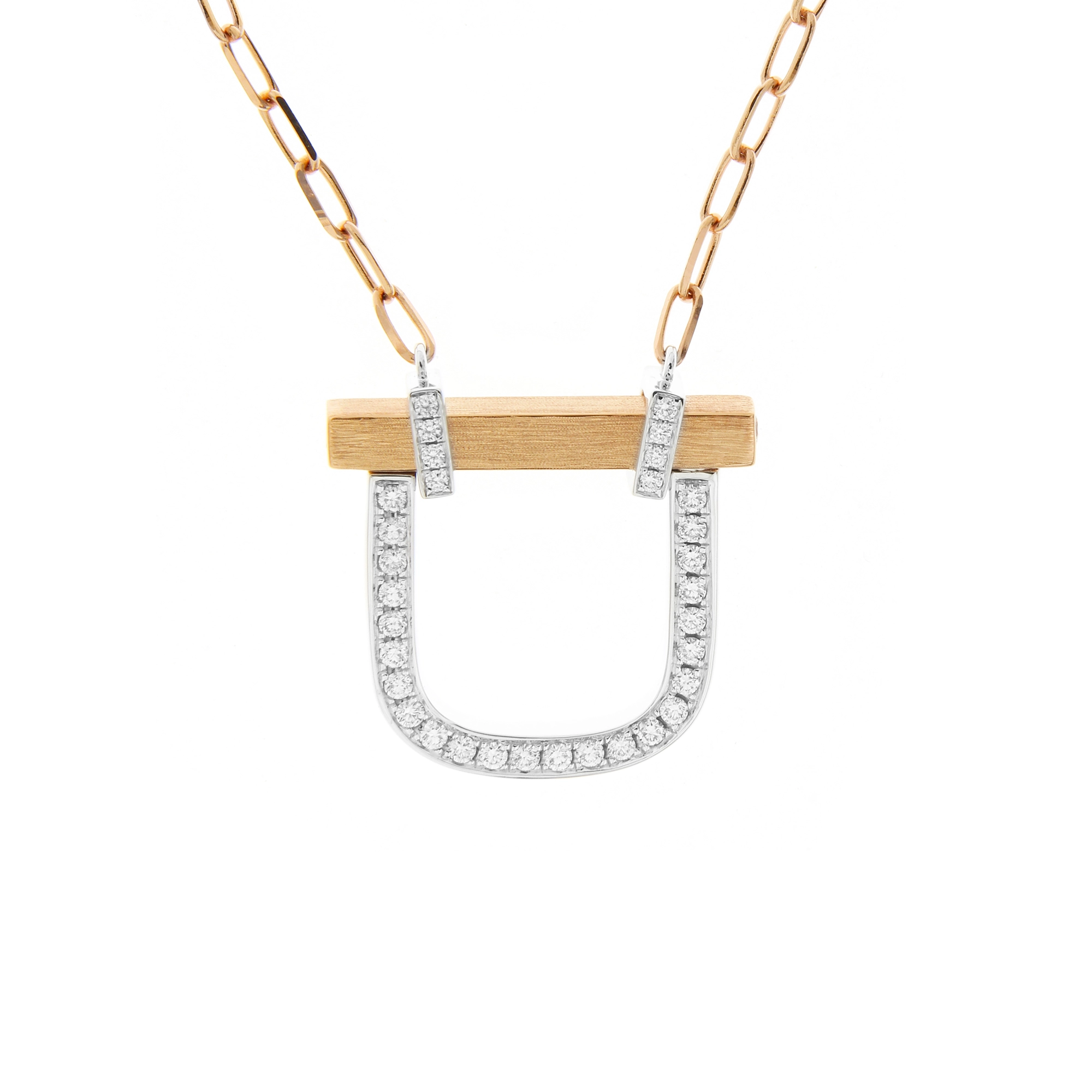 Diamond Lock Pendant with Chain