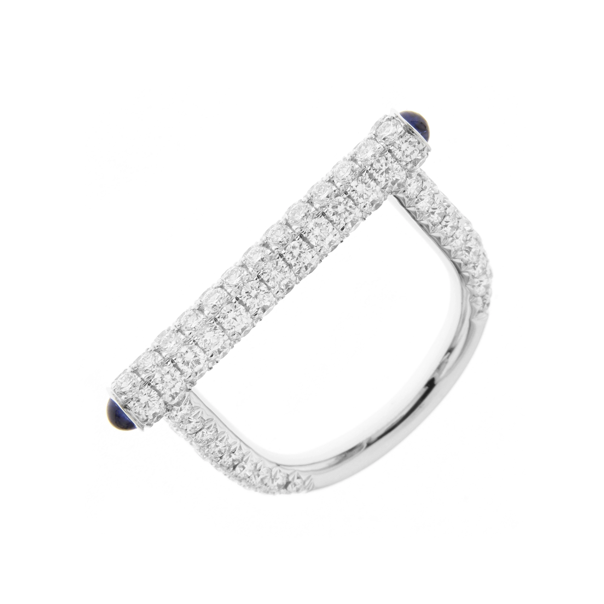 Sapphire Diamond Lock Ring